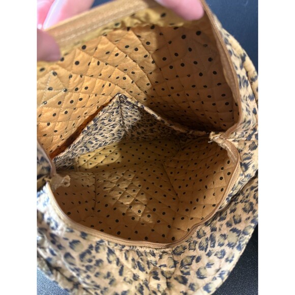 Naples Bag Co. Quilted Tote Bag Leopard Jungle Print Braided Handles 13x12x4 - Picture 8 of 10